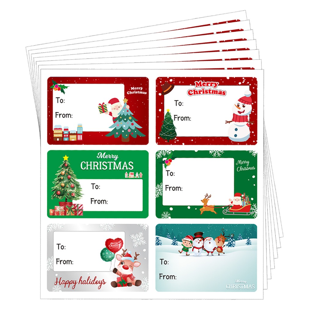 Christmas Stickers Labels,10 PCS Christmas Tags Labels Christmas Name ...