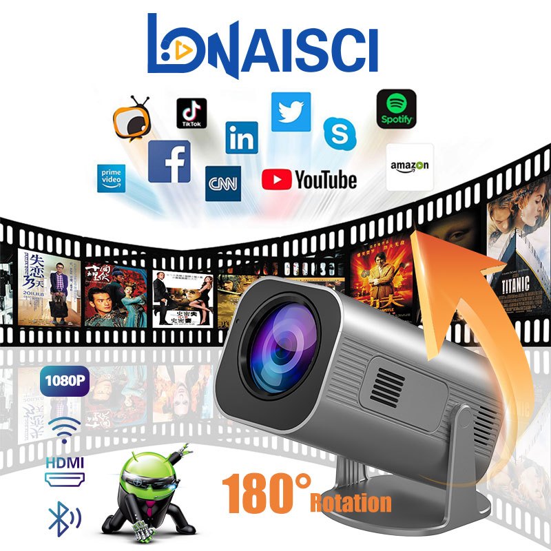 LONAISCI HY330 mini shortthrow projector ceiling HD 1080P portable