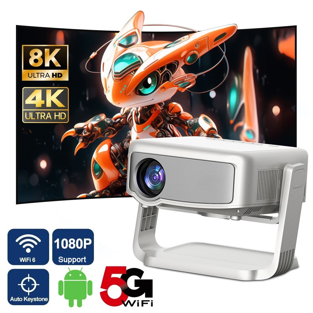4K Projector Adjustable Stand Mini Portable Home Projector Wireless ...