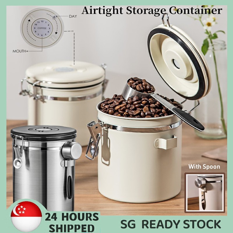 【SG READY STOCK】Airtight Storage Canister Airtight Coffee Canister 304 ...