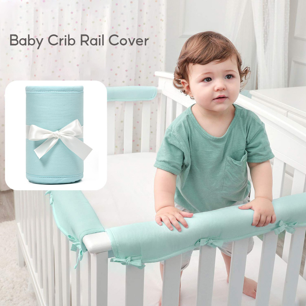 Fabric cot teething rail cover best sale