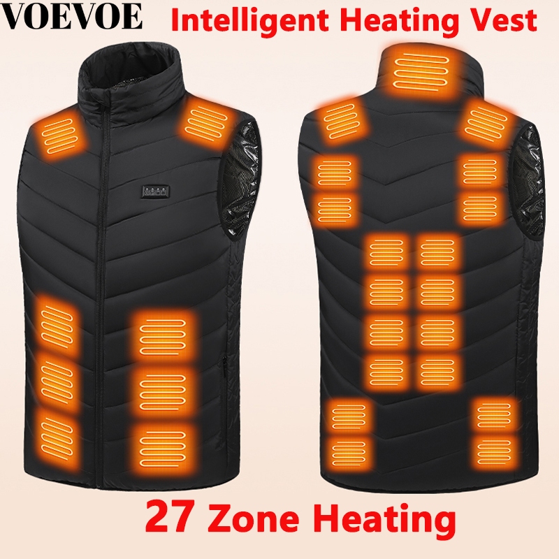 Heated Vest Men Today's Deals,9 Zones USB Charging Heated Jacket,2024 Upgraded Heated Gilet Washable Heated Body Warmer Jacket Winter Outdoor Cycling Hiking Skiing Heated Coat(No Power Bank) S-XL - View #12