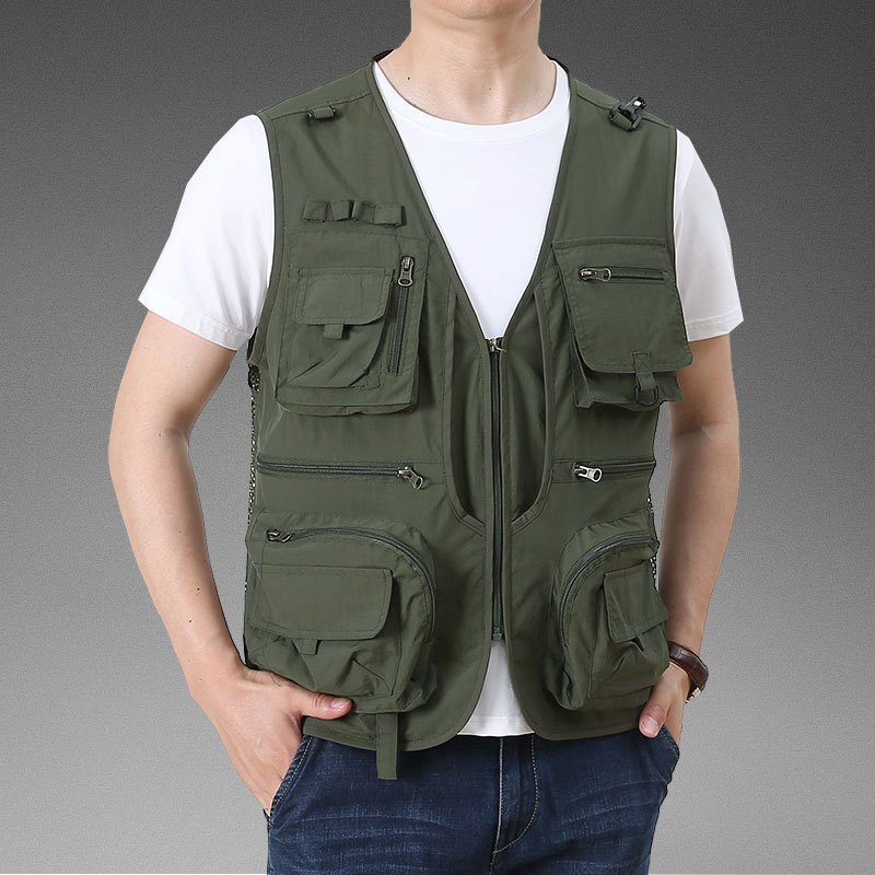 Multi pockets Tactical Vest Sleeveless Jackets Men Outdoor Functional Plus Size S 5XL