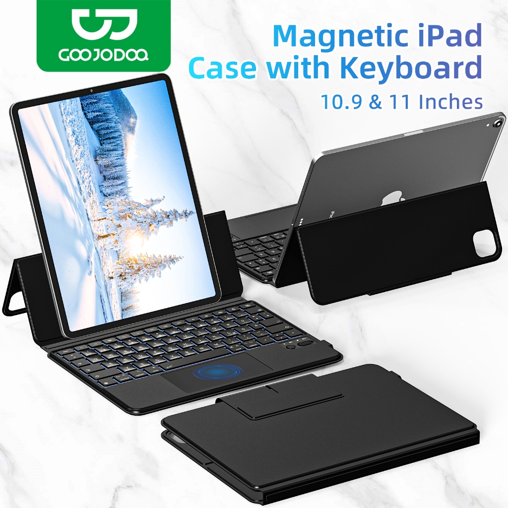 GOOJODOQ Magnetic keyboard case with IOS multi gesture touch pad For 10 ...
