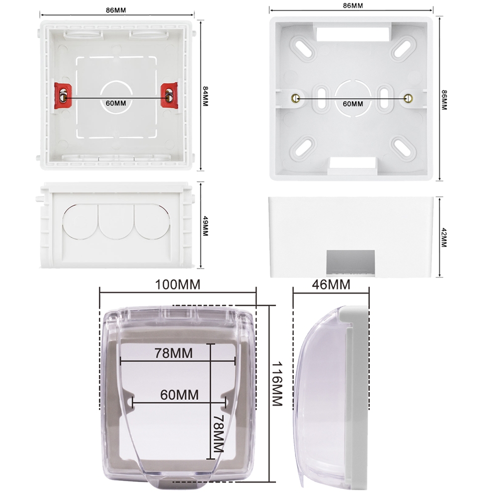 VISWE switch box socket box mounting box electrical box,86*86mm ...