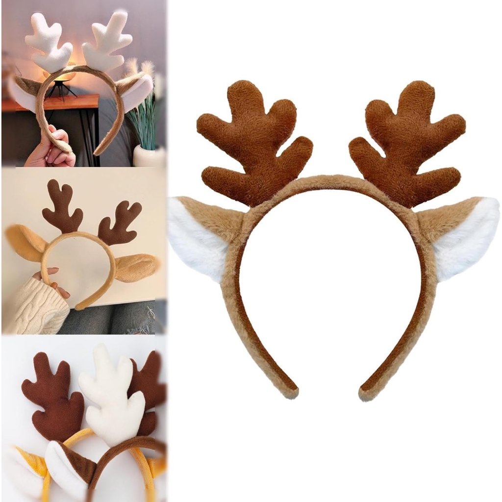 Deer Ears Women Deer Antlers Headband Deer Ears Headband Women Reindeer Antlers Headband Animal Ears Headband Party Cosplay Deer Costume for Christmas Halloween Shopee Singapore
