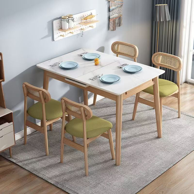Extendable Dining Table All Solid Wood Table Sintered Stone Dining ...