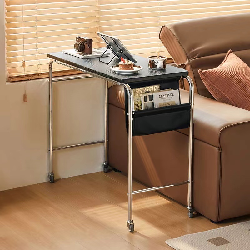 Lin's Home Bedside Table Stainless Steel Removable Wheeled Bedroom ...