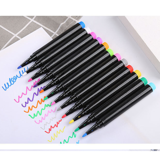 Liquid Erasable Chalk Markers Pens 12 Colors Washable Wet