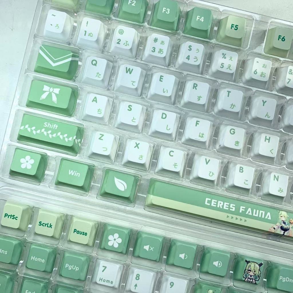 132 Keys Ceres Fauna keycaps PBT Vtuber Hololive Keys DYE Sublimation ...