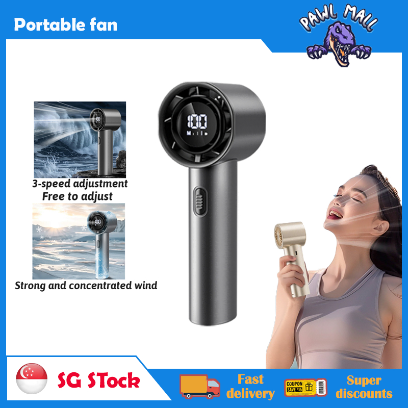 Handheld Fan Portable Fan Mini Folding Small Fan Digital Display usb ...