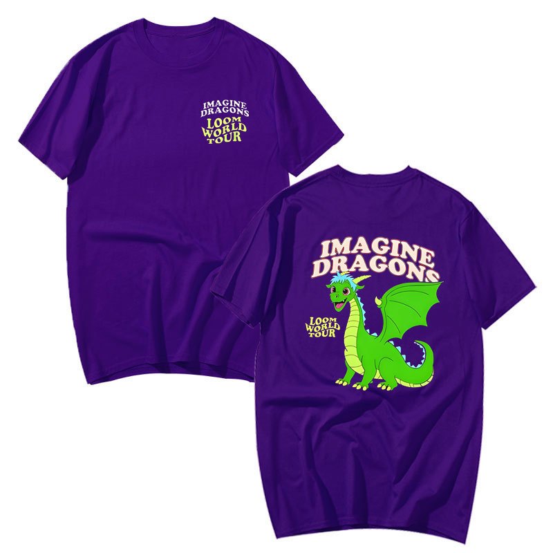 Imagine Dragons Loom World Tour 2024 T Shirt Rock Band Cartoon