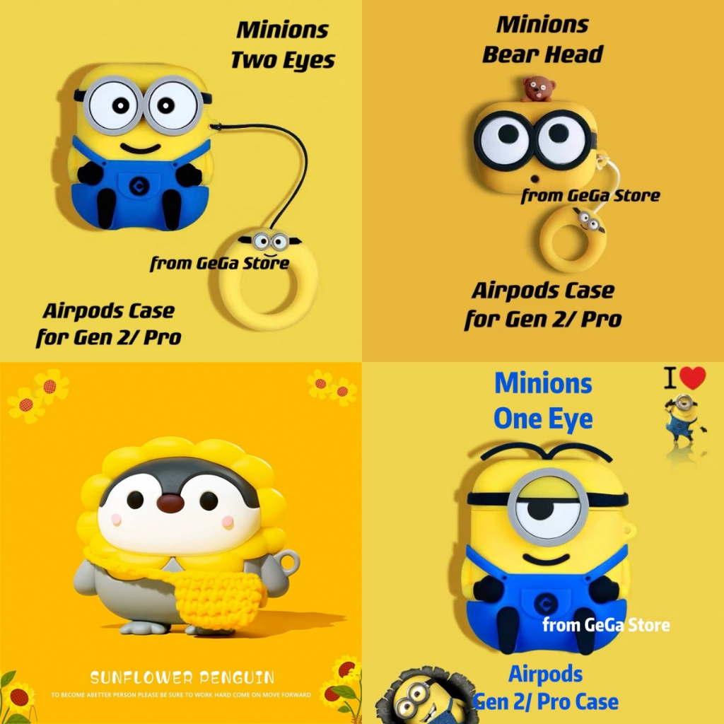 Minions Cute Airpods Case Penguin Airpods 4 Case Protection AirPods Pro ...