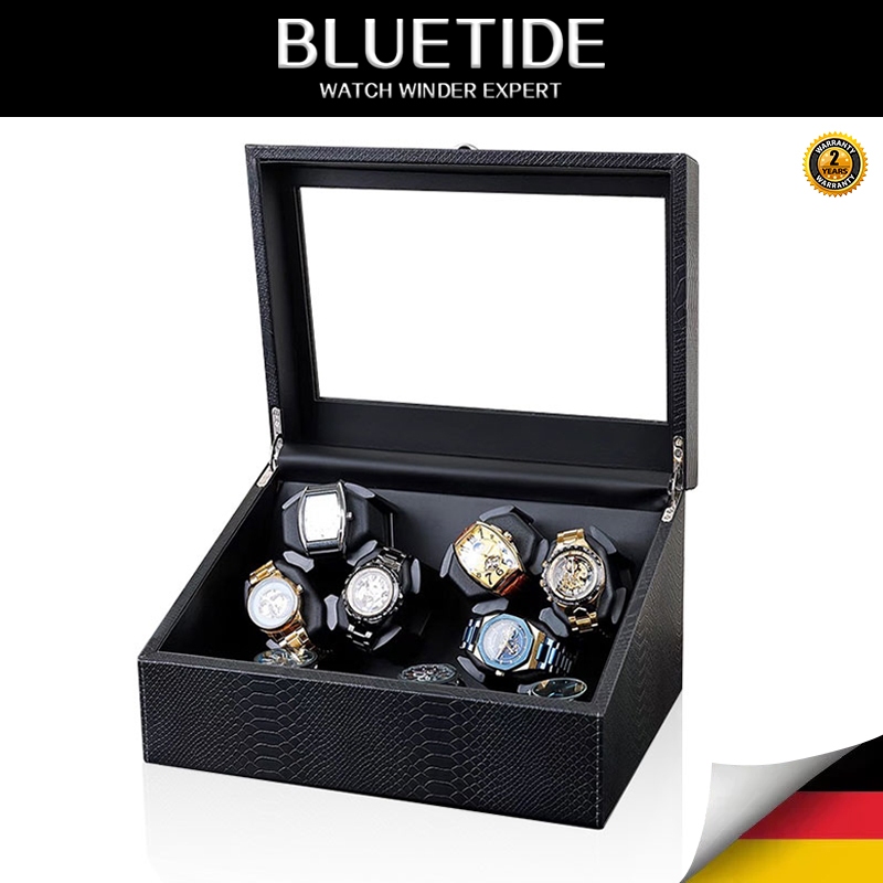 BLUETIDE Wood Watch Winder Box High-End 3+0 3+3 6+6 Slot Automatic ...