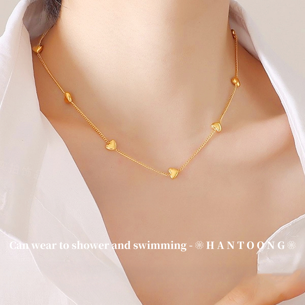 Gold Necklace 24K Gold Plated Stainless Steel Necklace Women