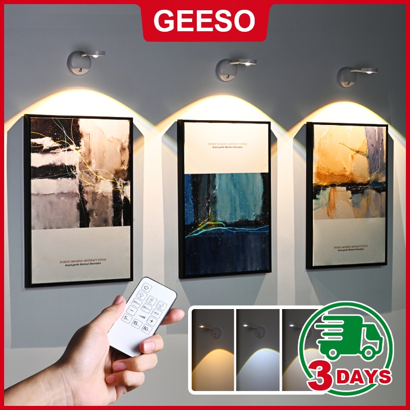 GEESO LED Motion Sensor Wall Light With Remote Control Spotlight ...