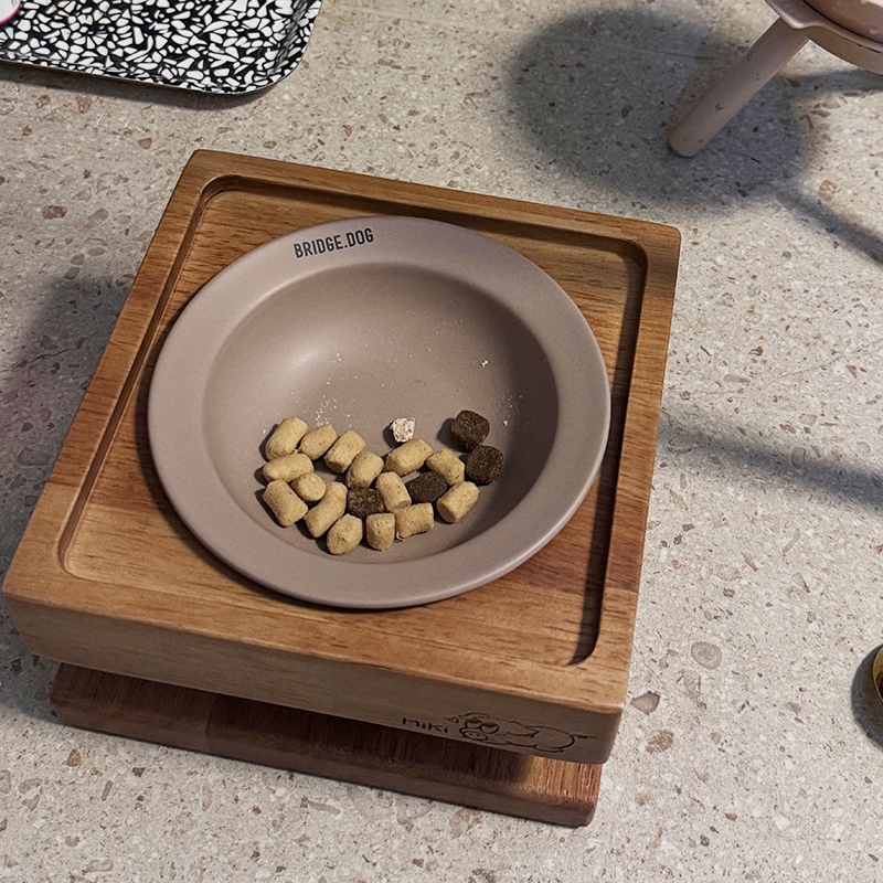Solid Wood Pet Bowl Rack bd Bowl Rack Cat Dog Stainless Steel Bowl ...