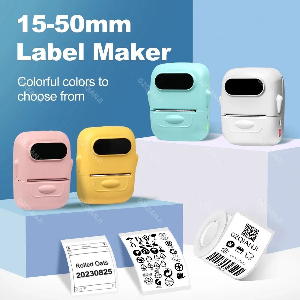 P50 Barcode Label Printer Labeling Maker Machine Mini Portable ...