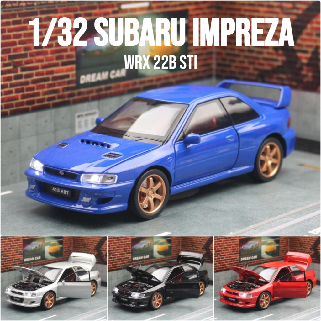 Diecast car 1 32 Subaru Impreza WRX 22B STI JDM Toy Car Model Diecast Racing Miniature Model Sound Light Pull Back Collection Gift Children Boy Shopee Singapore