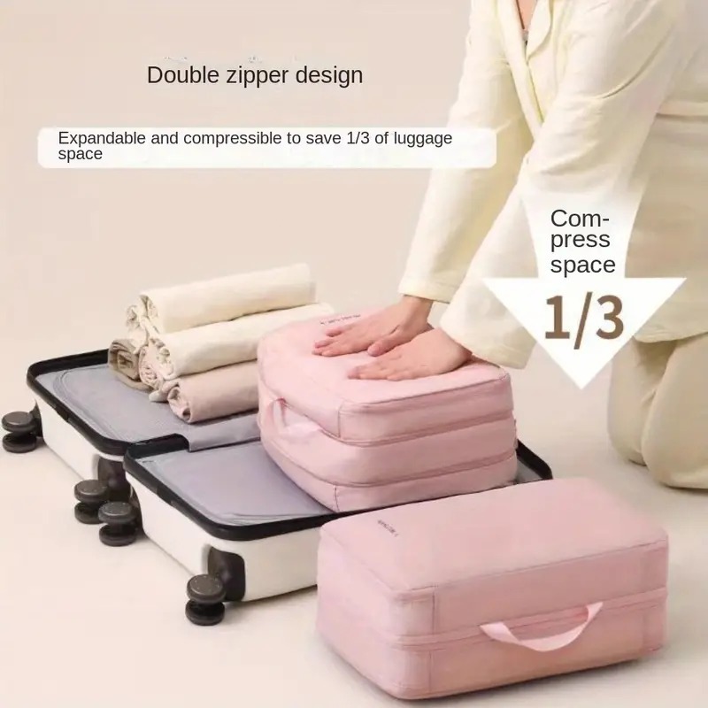 7-Piece Compressible Travel Packing Cubes Set - Organize Clothes ...
