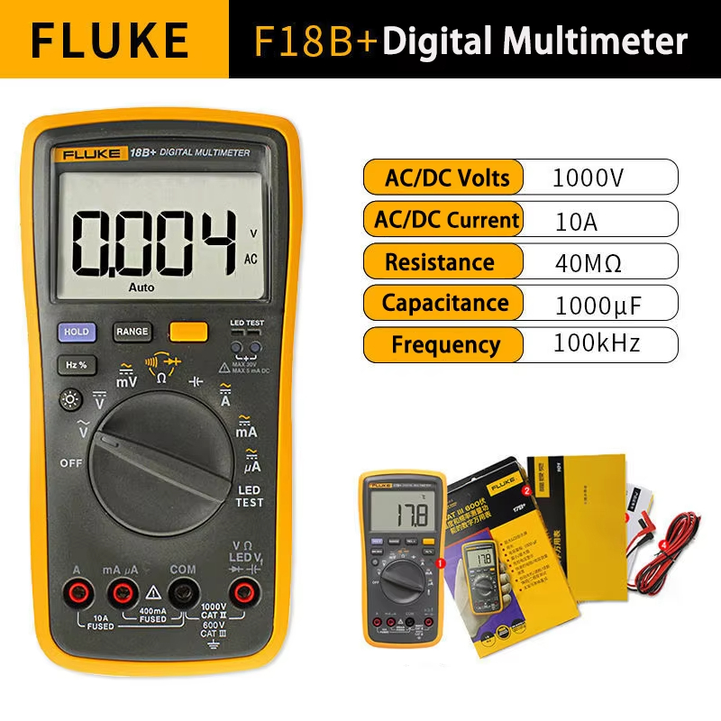 FLUKE 18B Plus Multi-function Multimeter Digital Multimeters Auto Range ...