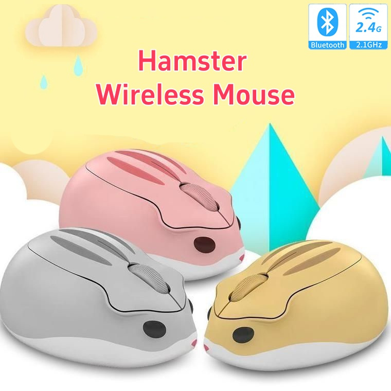 2.4G+Bluetooth Cute Hamster Wireless Slim Portable Mouse Dual Mode ...