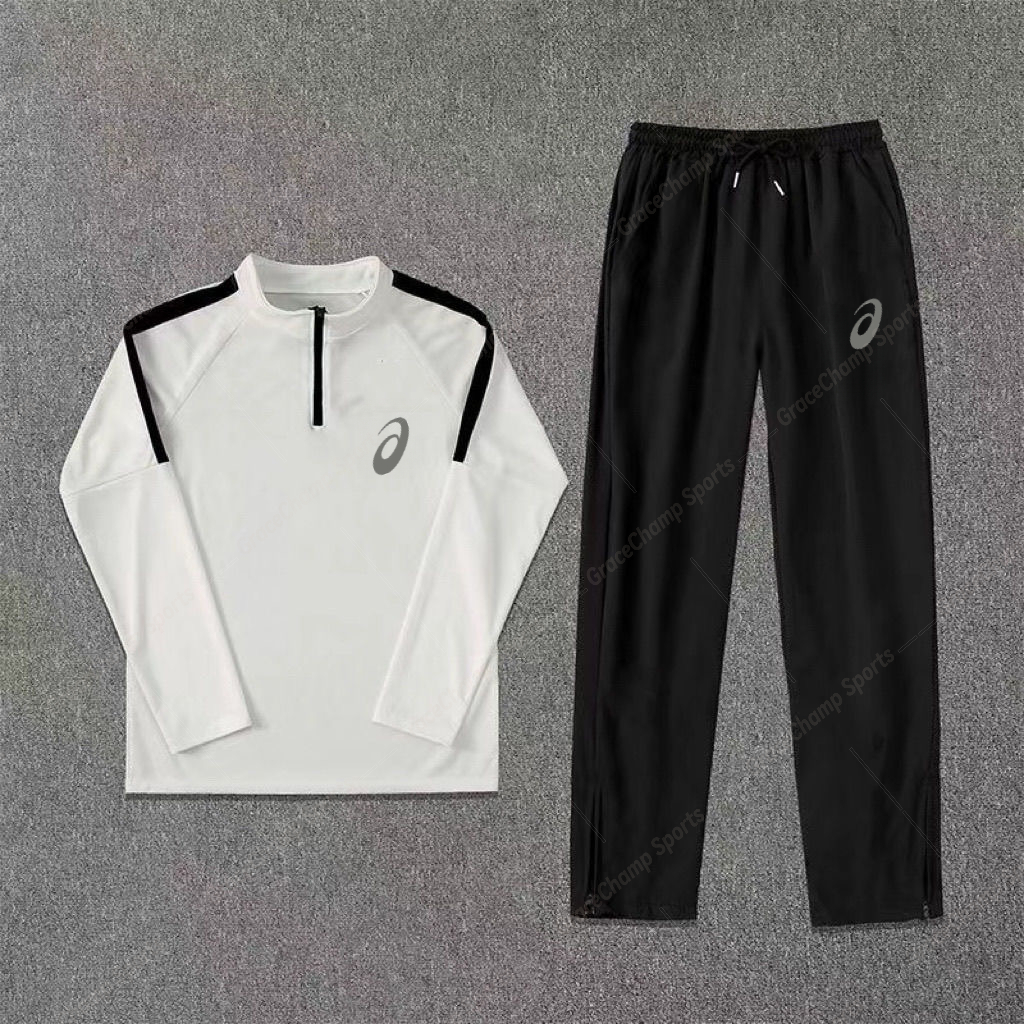 Night Running Set for Men Asic Long Sleeve Shirt Half zip Jogging ...