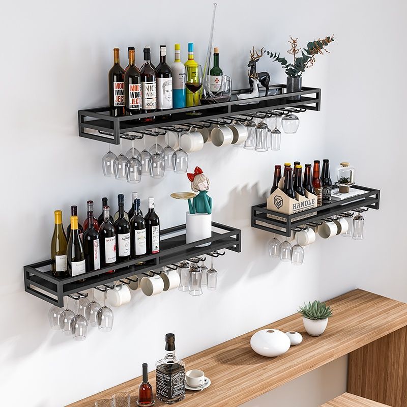 Wall Wine Rack Shelf Wall Mounted Restaurant Kitchen Living Room Bar ...