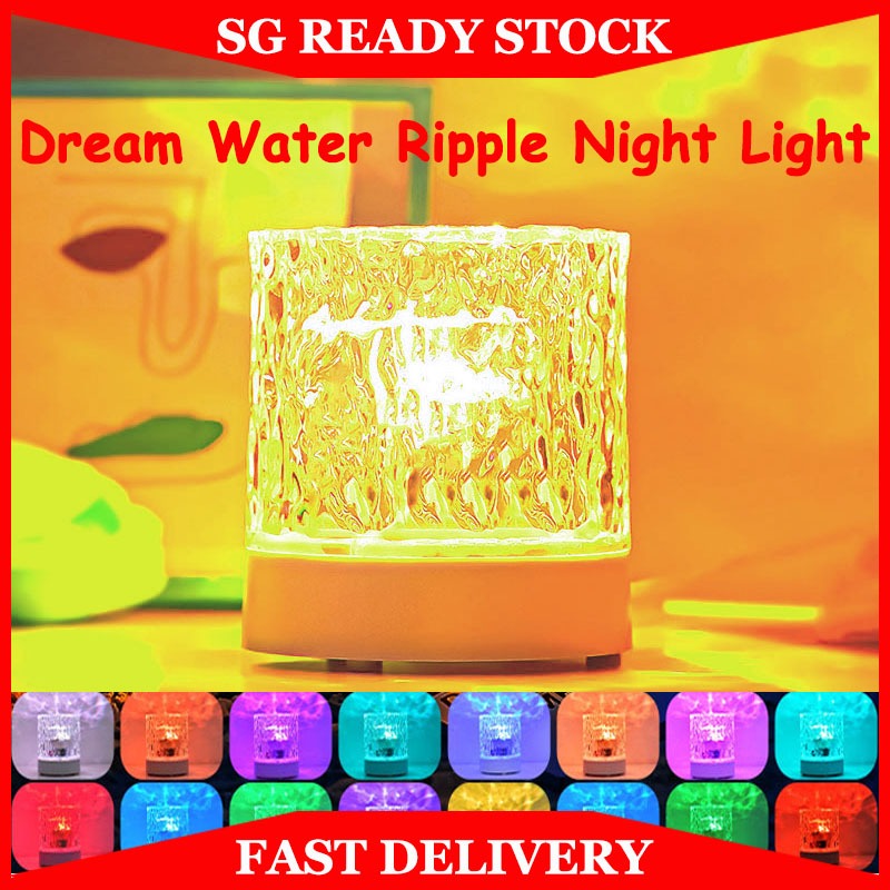 LED Water ripple atmosphere light Night Lamp 3D Night Light USB ...
