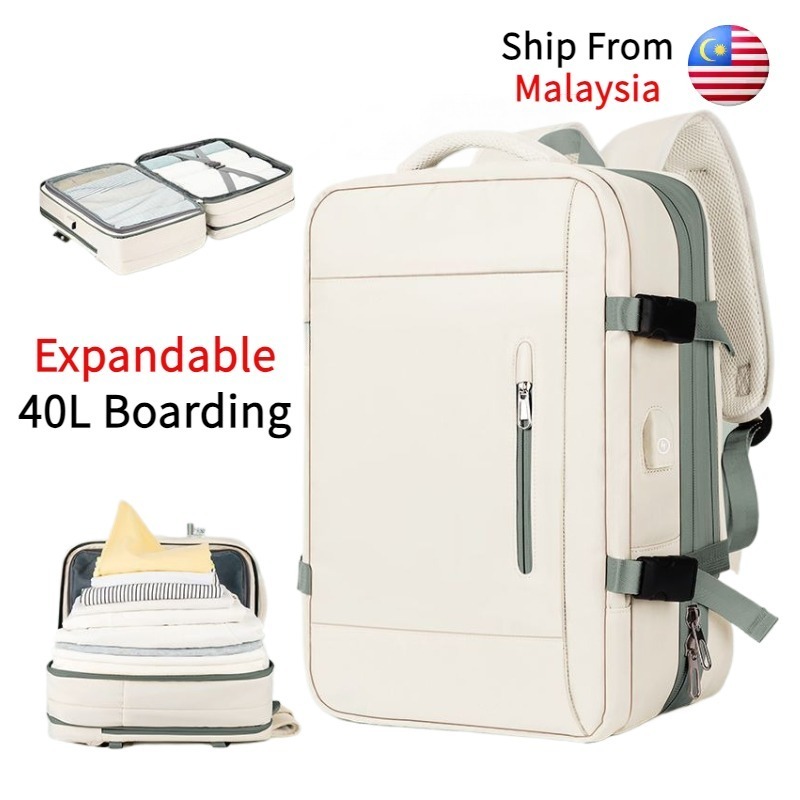 Ready Stock Unisex 40L Travel backpack Expandable waterproof luggage ...