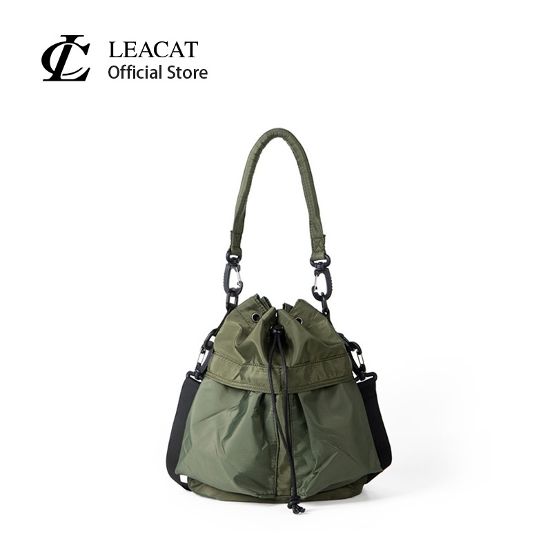 Leacat Korean Simple Drawstring Bucket Bag Mini Crossbody bag for