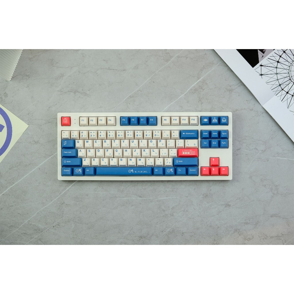GMK Azure Keycaps 129 Keys PBT Cherry Profile DYE-SUB Personalized For ...