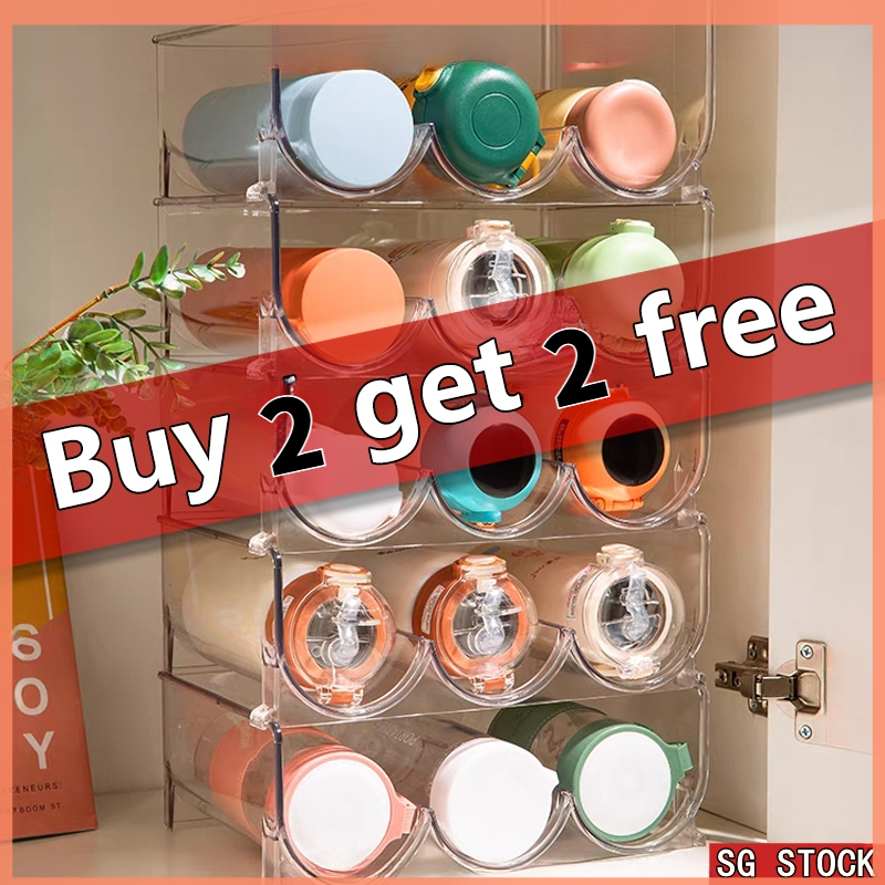【SG Seller】Acrylic Water Bottle Rack Stackable Bottle Holder Cup Wine ...