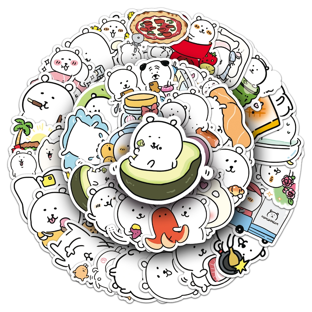 50 Piece Cute Nagano Joke Bear Stickers Waterproof DIY For Phone Case ...
