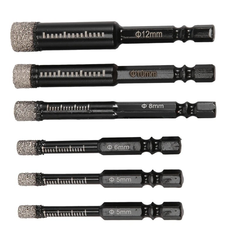 5-16mm Hexagonal Shank Brazed Dry Ceramic Tile Drill Bit Marble Granite ...