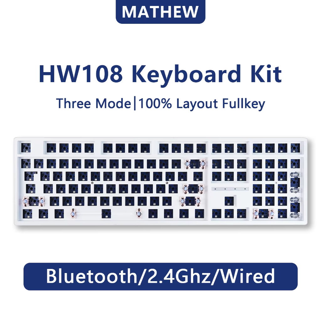 HW108 mechanical keyboard case kit RGB 100percent 3 Mode wireless ...