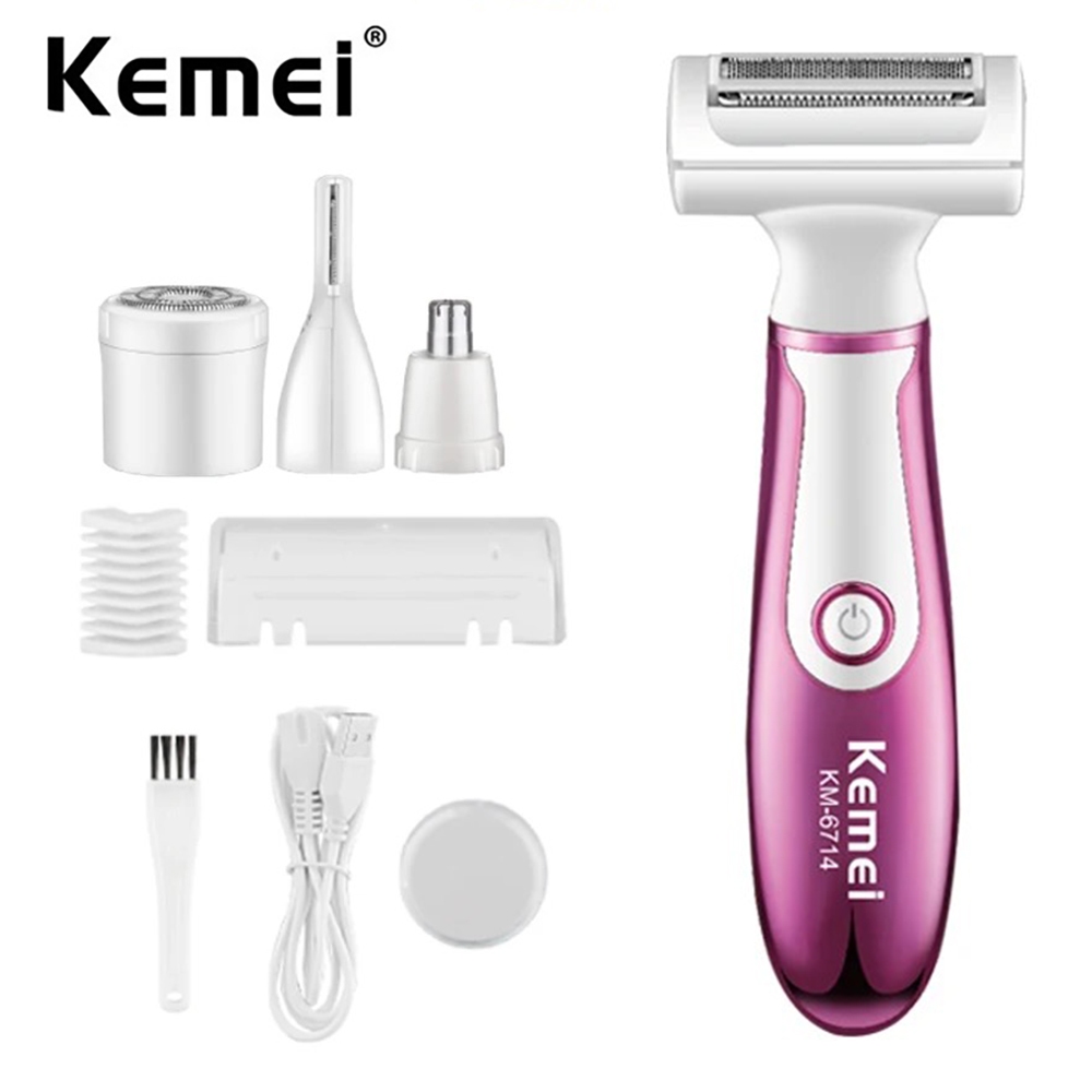 Kemei Women Electric Razor Rechargeable Body Painless Hair Removal ...