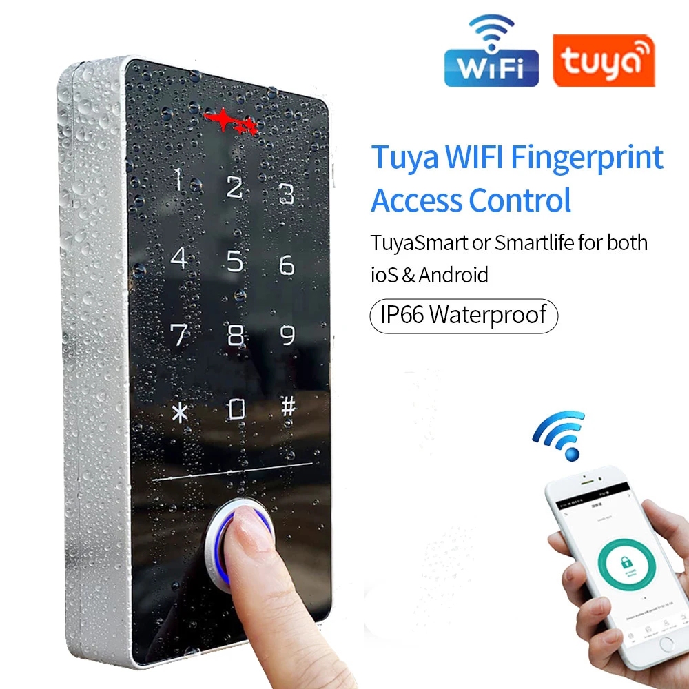 Waterproof Tuya App Wifi Access Control Keypad Fingerprint Smart Home ...