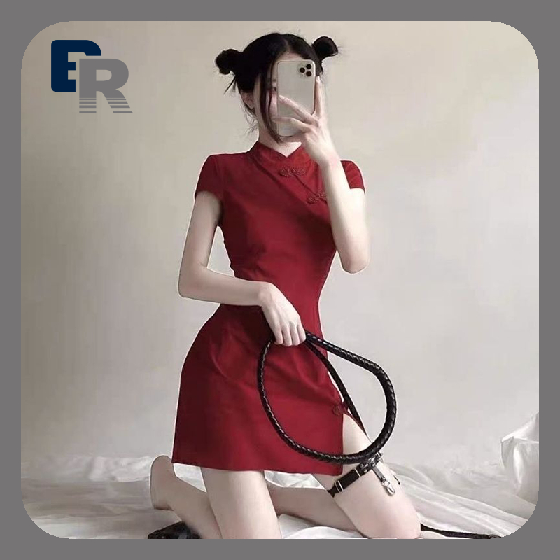 Chinese Modern Style Cheongsam Women Retro Mandarin Collar Button Qipao ...