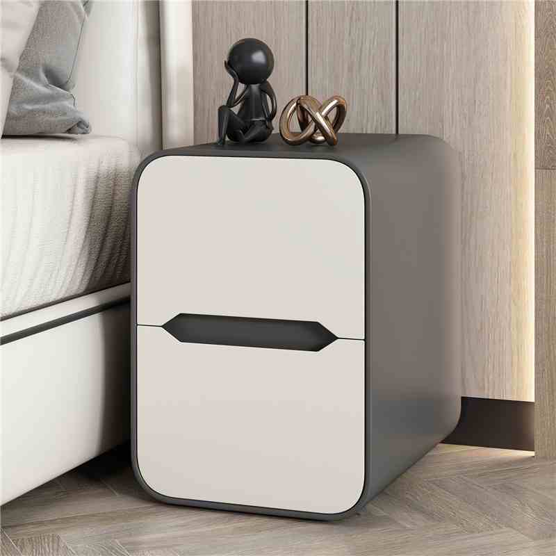 Bedside Table Simple Ultra Narrow Solid Wood Side Table Bedroom Leather ...