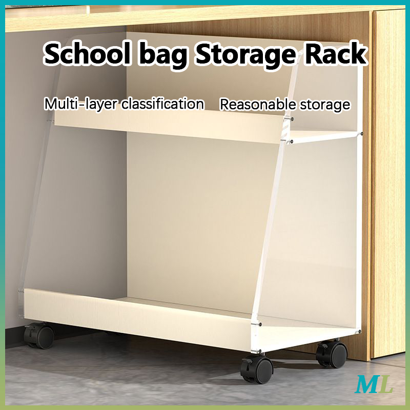 ML School bag Storage Rack under Table book shelf Movable Home-Use ...