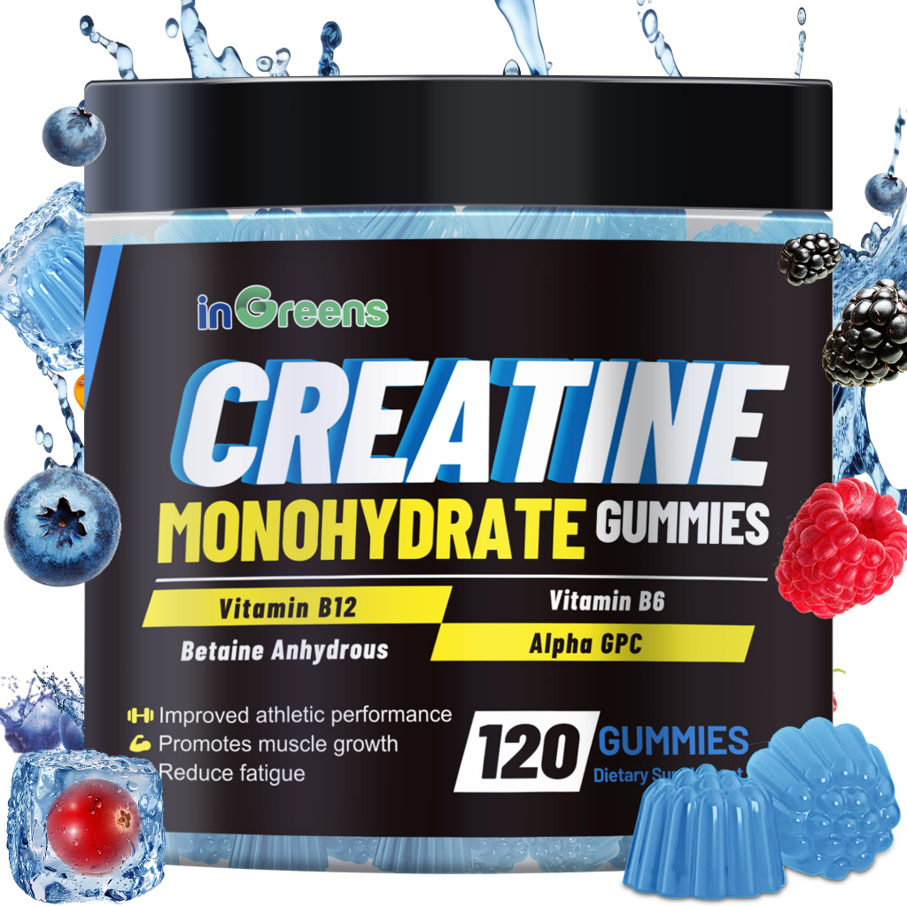 inGreens 6000mg Creatine Monohydrate Gummies,Potent Creatine Supplement ...