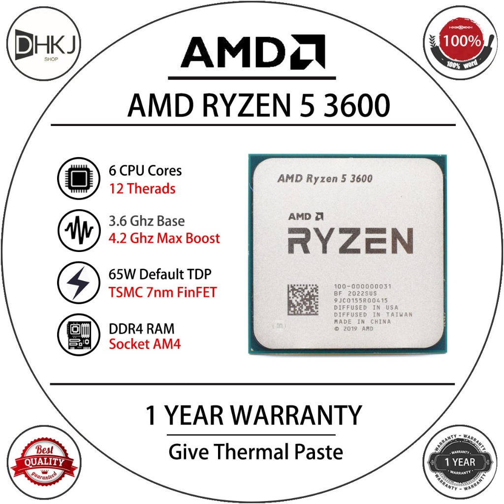 Cpu Amd Especificaciones Ryzen 3600 Core Processor Amd R 3600 USED