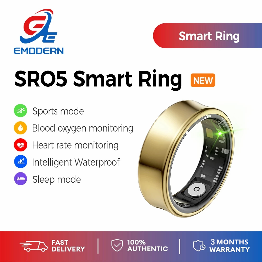 New Sr Smart Ring Health Monitor Waterproof Bluetooth Heart