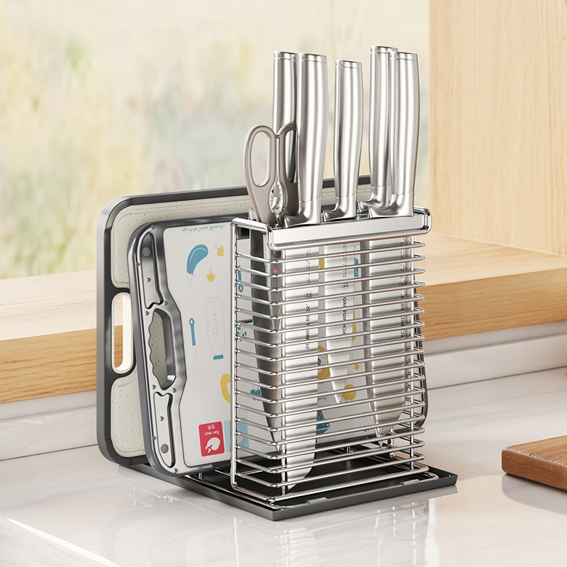 304 Stainless Steel Kitchen Knife Rack Shelf Chopstick Cage Knife ...