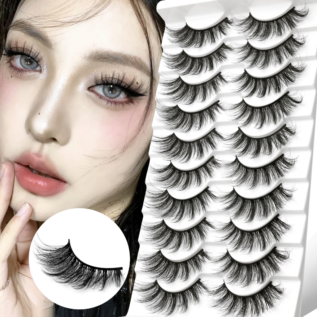 GROINNEYA Anime Lashes 3d Natural Manga Look Eyelashes Wispy Curling ...