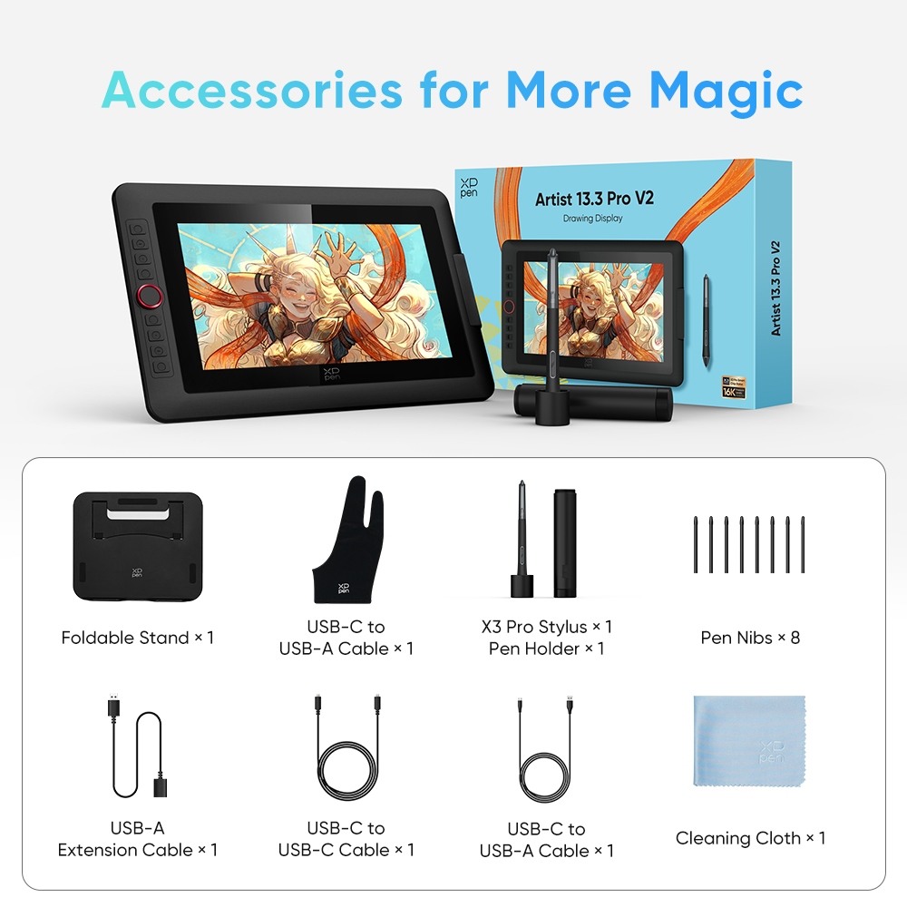 XPPen Artist 13.3 Pro V2 Pen Display Drawing Monitor Graphic