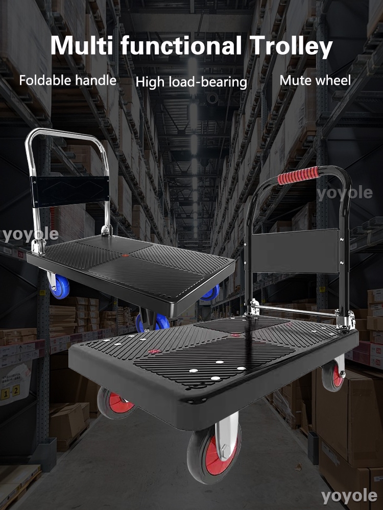 Foldable Trolley Heavy Duty Trolley Cart With Wheels Portable Shopping ...