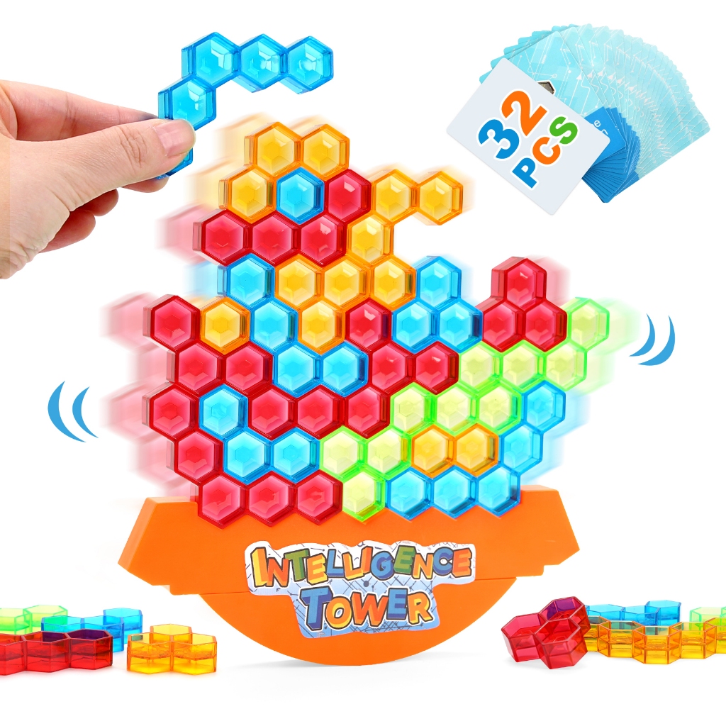 Tower Game for Family Balance Stacking Blocks Tower Board Game for Fun ...
