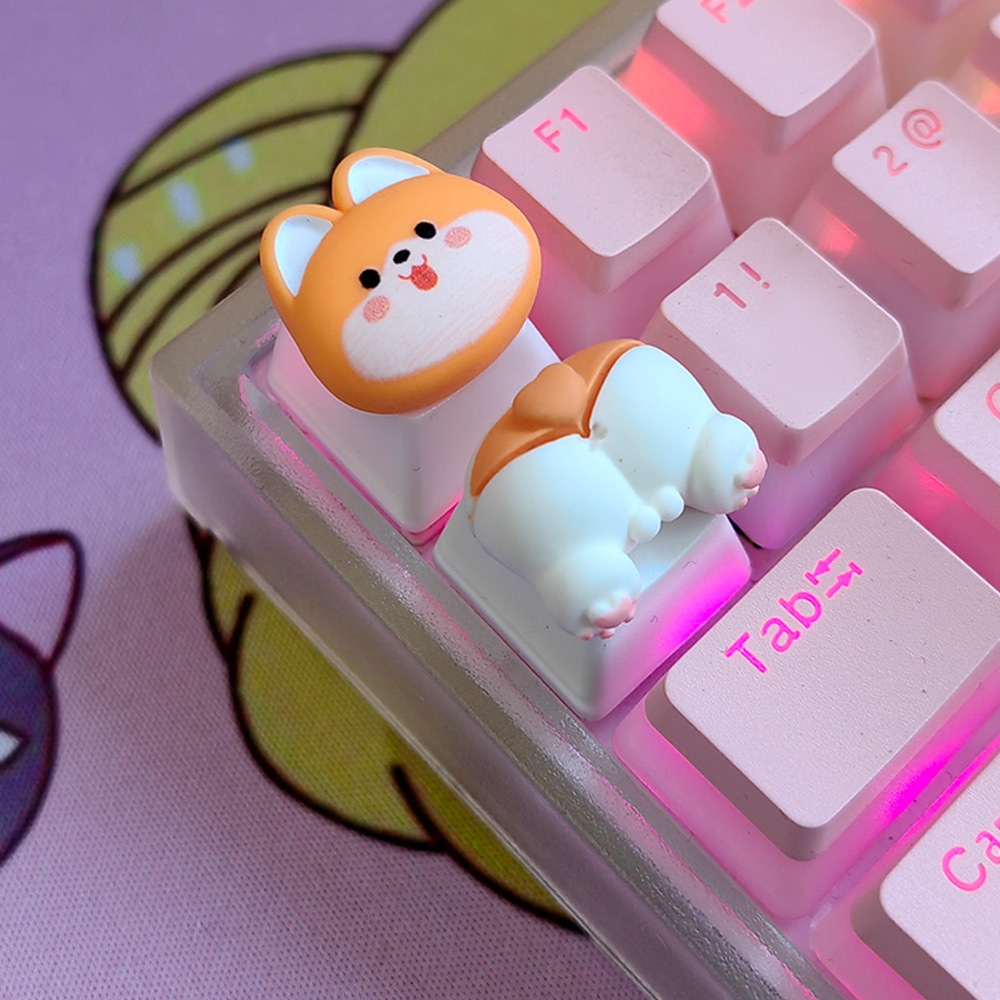 Corgi Buttocks Dog Head+Butt Keycap Mechanical Keyboard Dedicated ...